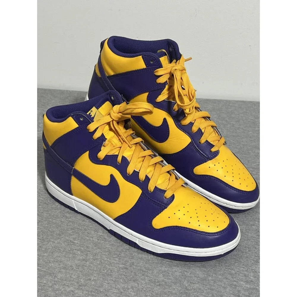 Nike‎ Dunk High Shoes Mens Size 11 Retro Basketball Lakers DD1399-500